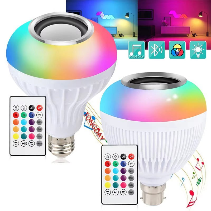 Bluetooth Speaker Bulb Smart LED RGB + Remote Control Wireless