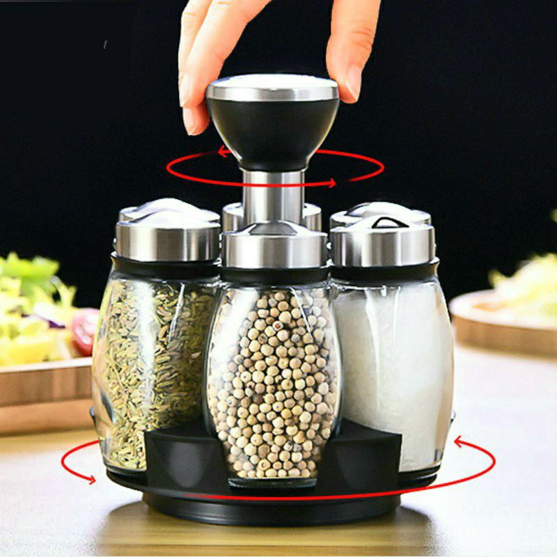 7pcs Rotating Spice Rack Set