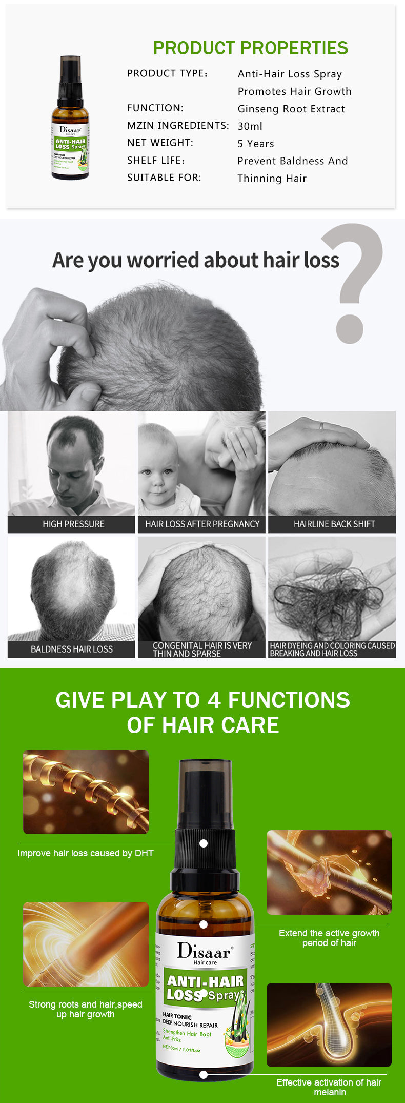 Hair Care Disaar Anti Hair Loss Spray