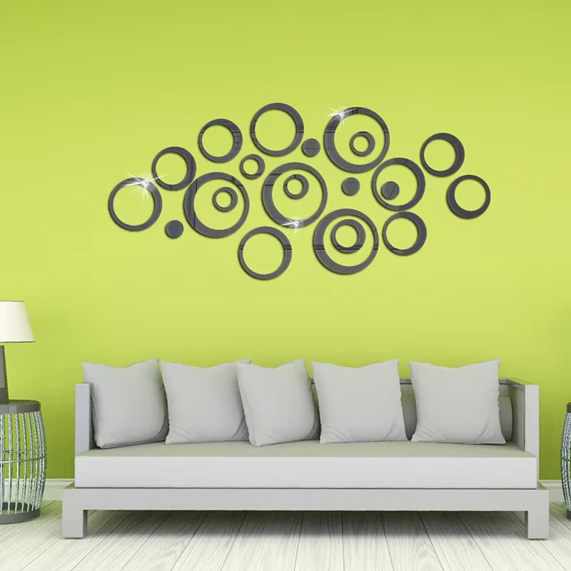 Acrylic Circle Ring Mirror Wall Decor