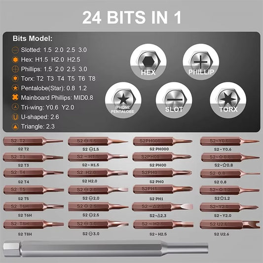 24 in 1 Magnetic Screwdriver Tool Kit