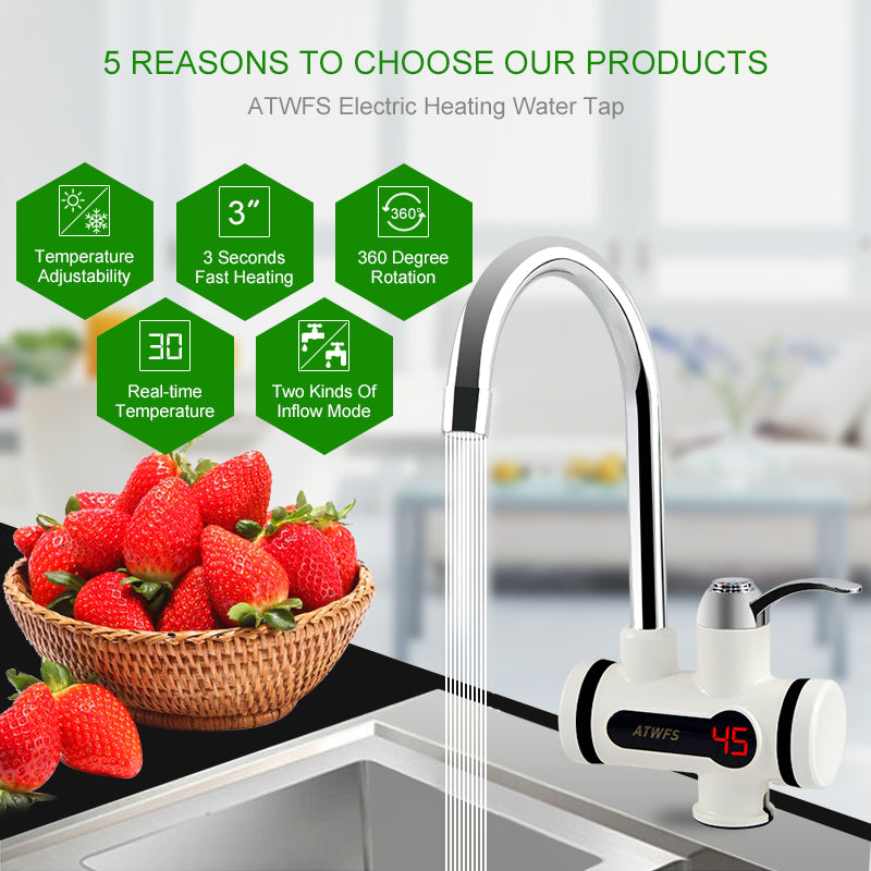 Electric Instant Water Geyser Tap With Shower