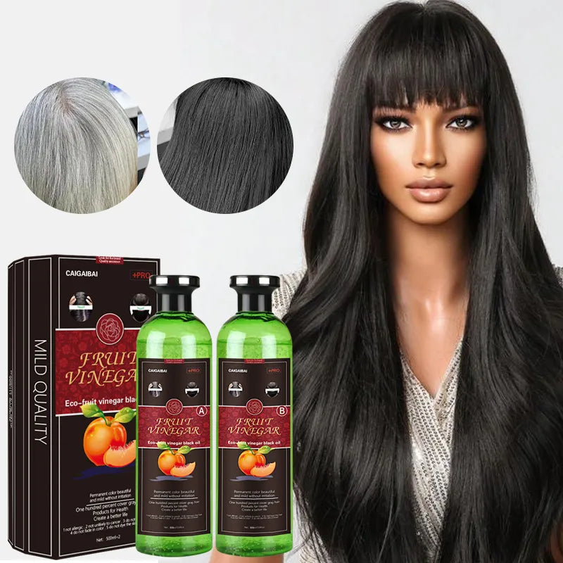Fruit Vinegar Black Hair Color Gel Kit Each 250ml