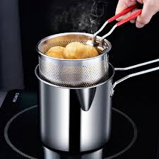 Kitchen Deep Frying Pot (Stainless Steel)