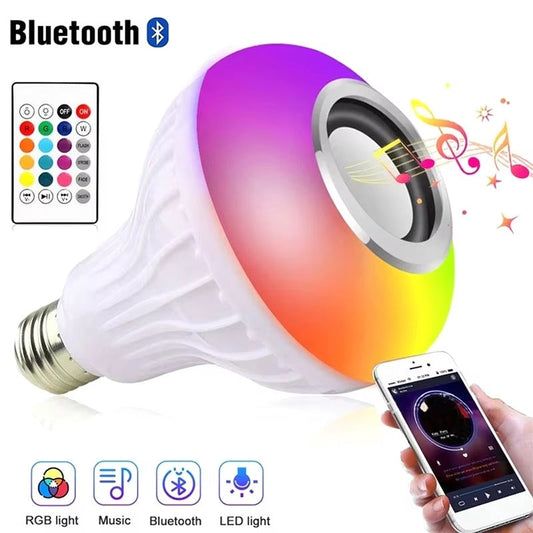 Bluetooth Speaker Bulb Smart LED RGB + Remote Control Wireless