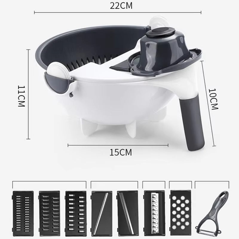 9 in 1 Vegetable Cutter With Drain Basket