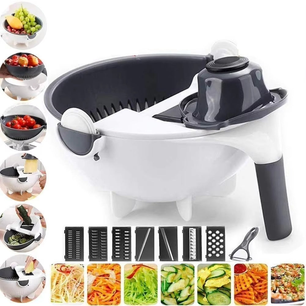 9 in 1 Vegetable Cutter With Drain Basket